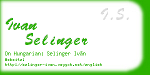 ivan selinger business card